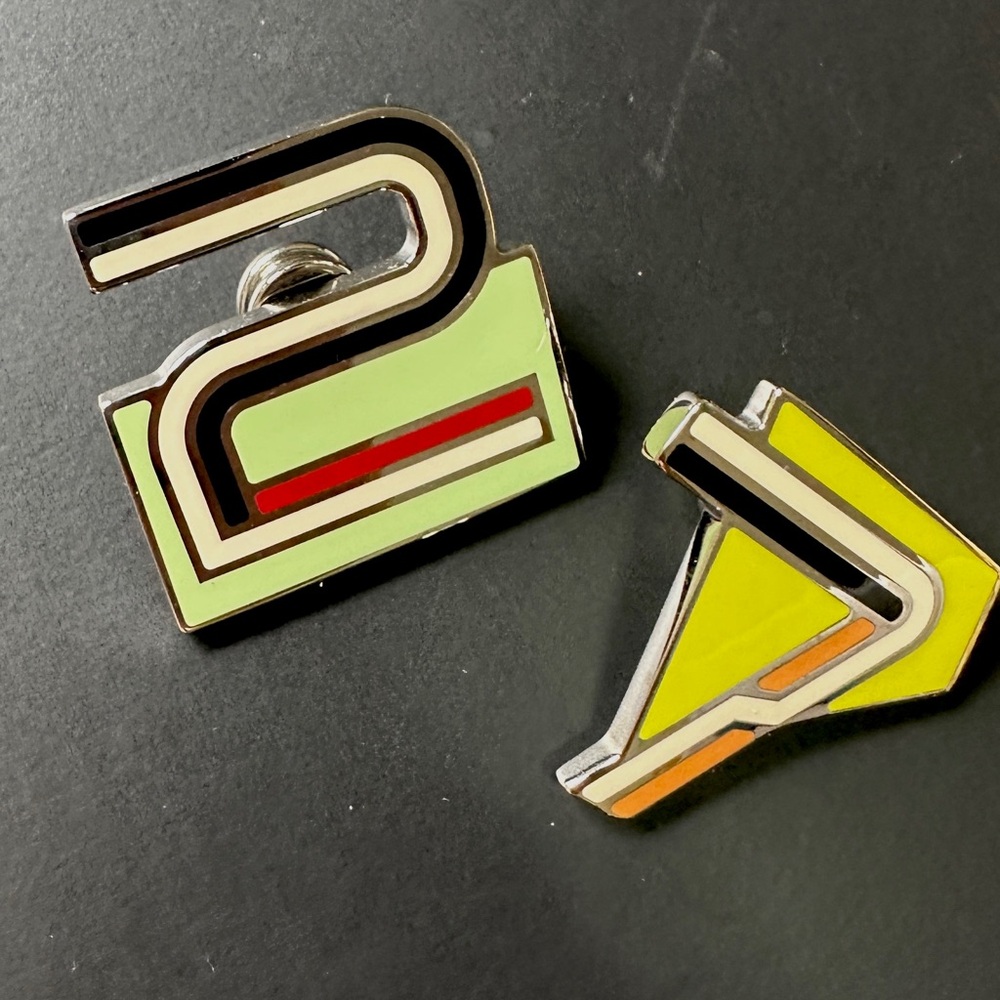 Proenza Schouler Black and Yellow Enamel Pins